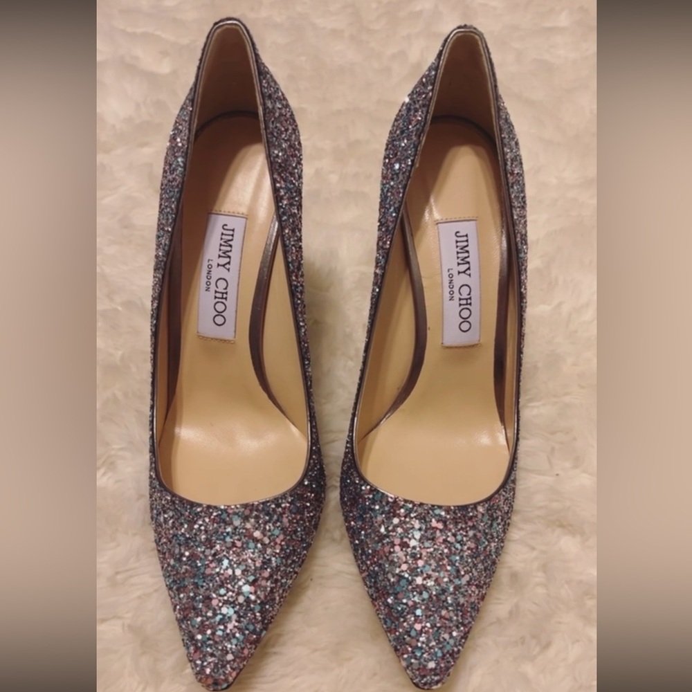 NEW Jimmy Choo Glitter Pumps - Multicolor